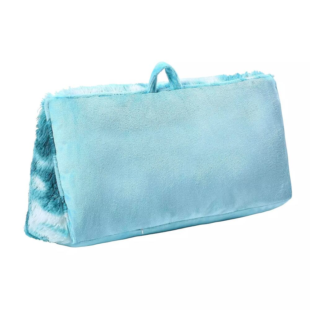 **SOLD**  The Big One Tie Dye Print Faux Fur Fuzzy Wedge Pillow - Picture 3 of 4